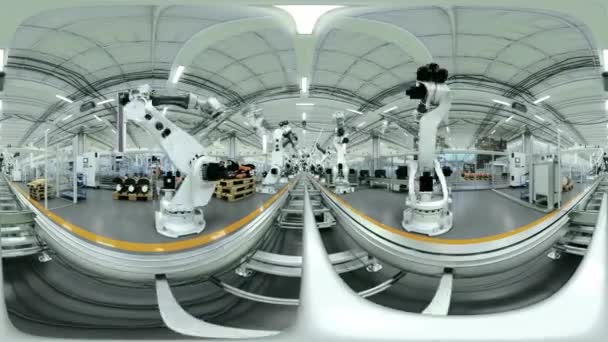 Industrial Robot Factory Animation High Detailed Animation Robotic Factory Industrial — стокове відео