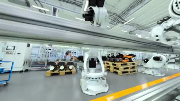 Industrial Robot Factory Animation High Detailed Animation Robotic Factory Industrial — 图库视频影像