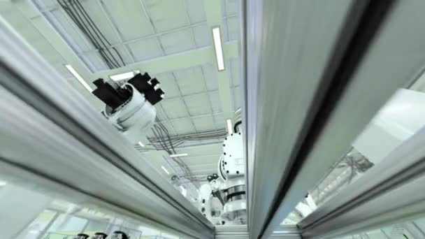 Industrial Robot Factory Animation High Detailed Animation Robotic Factory Industrial — стокове відео