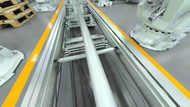 Industrial Robot Factory Animation Flat Version High Detailed Animation Robotic — Vídeos de Stock