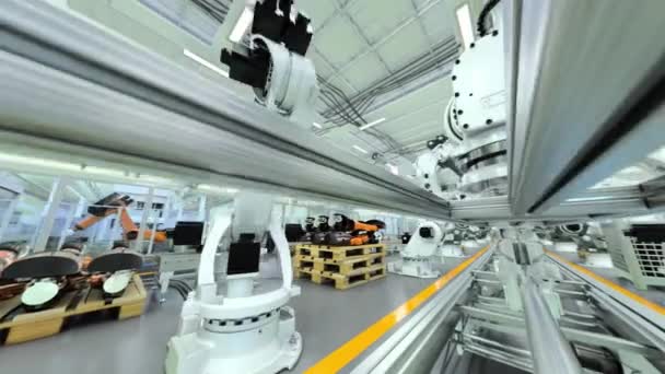 Industrial Robot Factory Animation High Detailed Animation Robotic Factory Industrial — Stock Video