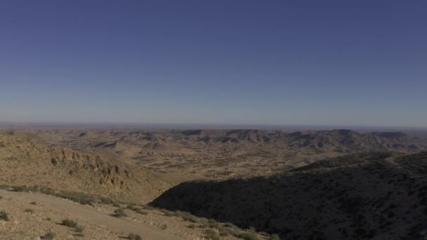 Luchtfoto Van Tunesisch Woestijnlandschap Overdag — Stockvideo