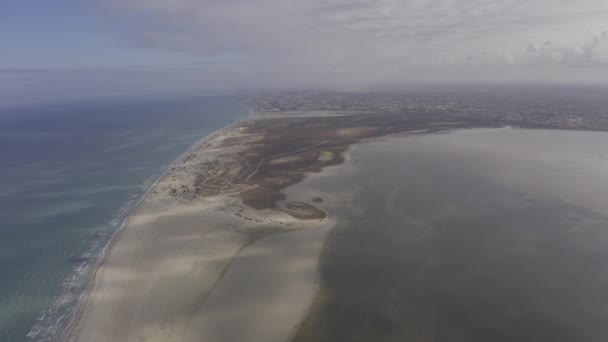 グレーターフラミンゴ島 デジェルバ チュニジアの空中ビュー — ストック動画