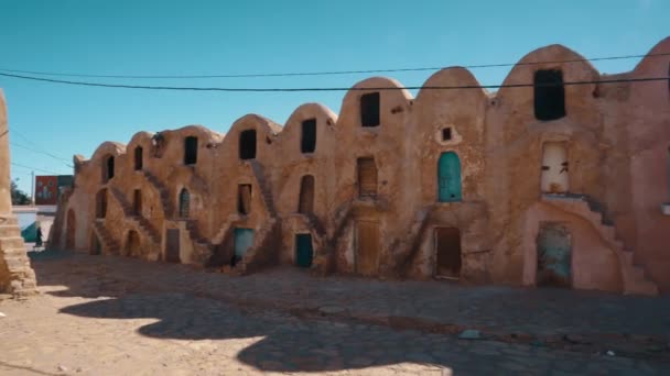 Tagsüber Filmstandort Ksar Ommarsia Tataouine Tunesien — Stockvideo