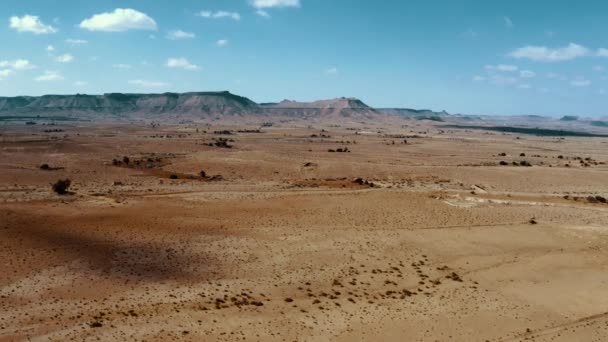 突尼斯沙漠景观的日间空中景观 — 图库视频影像