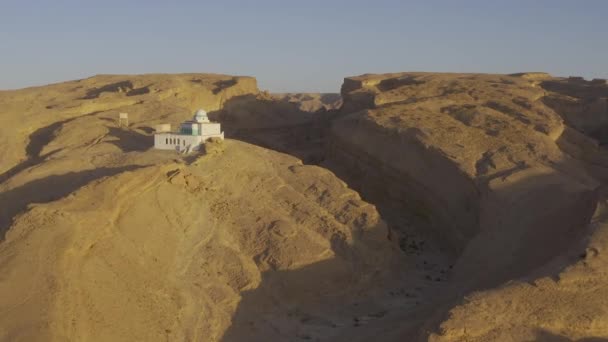Aerial Jebel Sidi Bouhlel Maguer Gorge Star Wars Canyon Τυνησία — Αρχείο Βίντεο