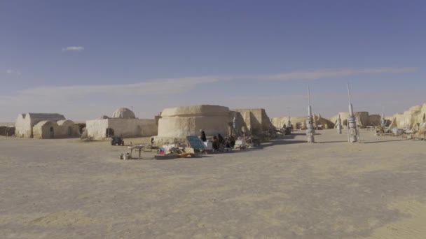 Vista Aérea Mos Espa Filme Set Tunísia — Vídeo de Stock
