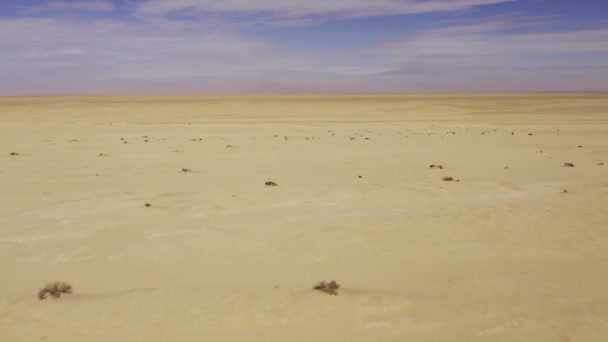 Воздушный Заброшенный Фильм Пустыне Тунис — стоковое видео