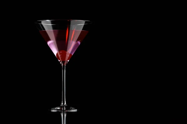 Cocktail Rose Cerise Verre Martini — Photo