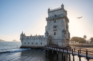 Belem Kulesi Lizbon, Portekiz 'de gün batımında