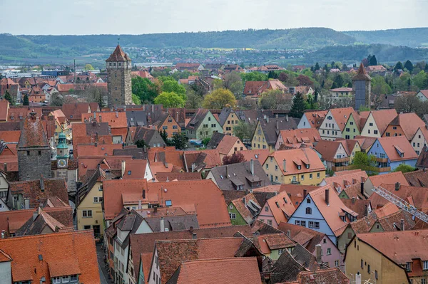 Città Vecchia Dall Alto Rothenburg Der Tauber Germania — Foto Stock