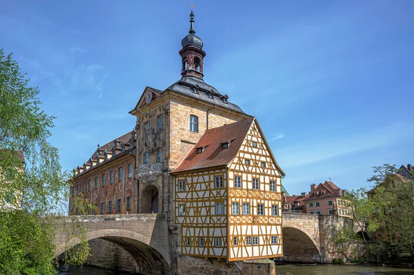 Óvárosháza Altes Rathaus Félgerendás Háza Bambergben Németországban — Stock Fotó