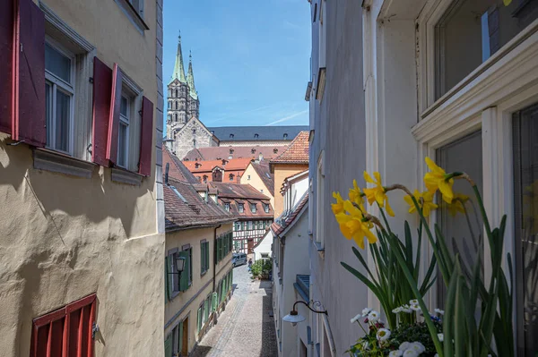 Vista Sulla Chiesa Dalla Strada Bamberga Germania — Foto Stock