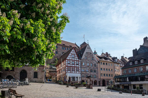 Nürnbergben Németországban Város Főterén Történelmi Óváros — Stock Fotó