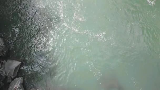 Slow Flight Fast Mountain River Blue Cold Water Mountain River — Stockvideo