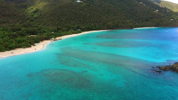 Розкішний Тропічний Пляж Яхти Водне Небо Аерофотозйомка Сонця Під Час — стокове відео