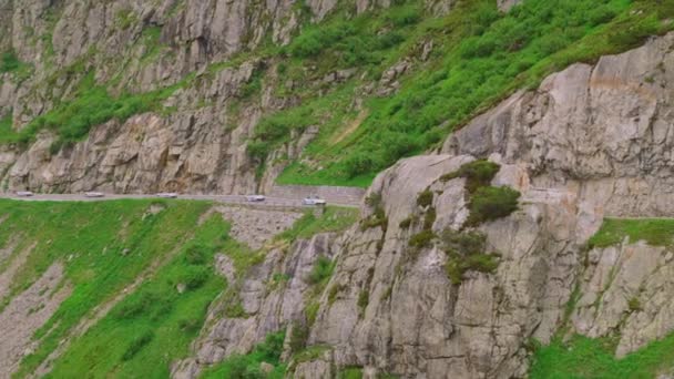 Şelale Tünel Susten Dağı Geçidi Yolu Bern Kantonu 2023 Güneşli — Stok video