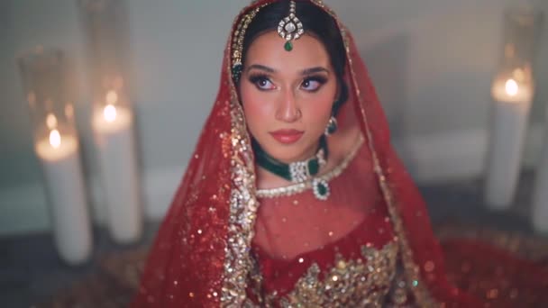 Shot Beautiful Indian Bride Entering Her Wedding Shot Indian Bride — Stock Video
