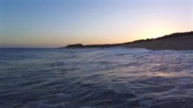 Beyaz kumsalın olduğu çarpıcı bir sahil. Bir kız yanında oyuncu köpeği ile balık tutmaya çalışıyor. Güneş ışıl ışıl parlıyor, plaj eğlencesi ve rahatlığı için mükemmel bir gün yaratıyor..