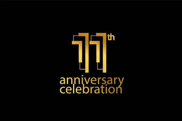 Jähriges Jubiläum Feier Abstrakten Stil Logo Jahrestag Mit Goldfarbe Isoliert — Stockvektor