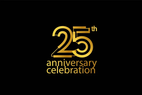 Års Jubileum Firande Abstrakt Stil Logotyp Årsdag Med Guld Färg — Stock vektor