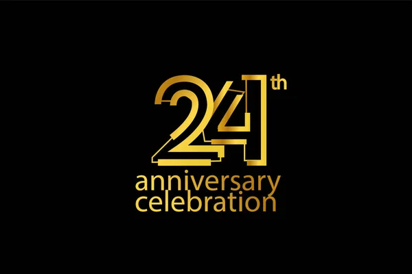 Jahr Feier Abstrakten Stil Logotyp Jahrestag Mit Goldfarbe Isoliert Auf — Stockvektor