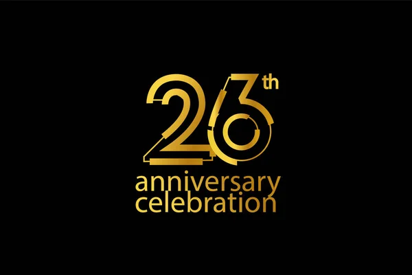 Jahr Feier Abstrakten Stil Logos Jahrestag Mit Goldfarbe Isoliert Auf — Stockvektor