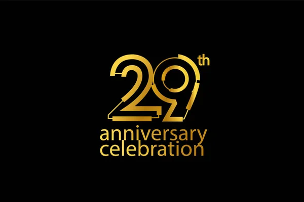 Anos Celebração Aniversário Logotipo Estilo Abstrato Aniversário Com Cor Ouro — Vetor de Stock