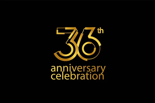 Aniversario Celebración Del Logotipo Estilo Abstracto Aniversario Con Color Dorado — Archivo Imágenes Vectoriales