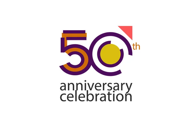 Výročí Oslavy Abstraktní Styl Logotypu Výročí Fialovou Žlutá Oranžová Barva — Stockový vektor