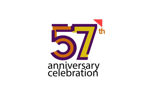 Річчя Святкування Абстрактного Стилю Логотипу Ювілей Фіолетовим Жовтим Помаранчевим Кольором — стоковий вектор