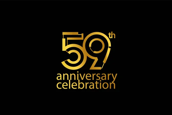 Uncu Yıl Dönümü Kutlaması Soyut Tarz Logoti Siyah Arkaplanda Izole — Stok Vektör