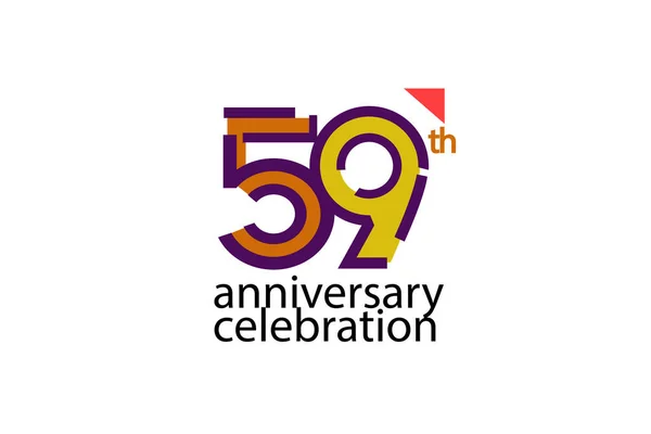 Aniversario Celebración Estilo Abstracto Logotipo Aniversario Con Púrpura Amarillo Color — Vector de stock