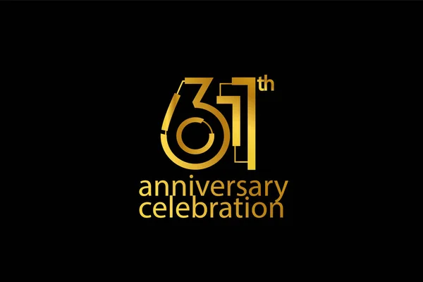 Jahr Feier Abstrakten Stil Logos Jahrestag Mit Goldfarbe Isoliert Auf — Stockvektor