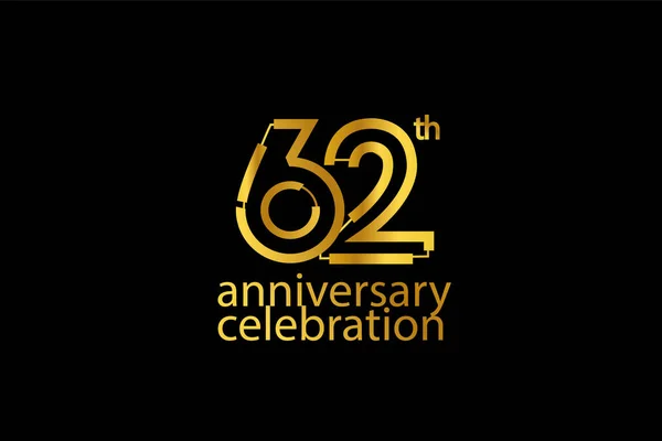Χρόνια Επετειακός Εορτασμός Αφηρημένο Στυλ Λογότυπος Επέτειος Χρυσό Χρώμα Απομονωμένο — Διανυσματικό Αρχείο