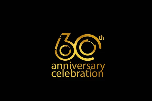 Aniversario Celebración Estilo Abstracto Logotipo Aniversario Con Color Dorado Aislado — Vector de stock