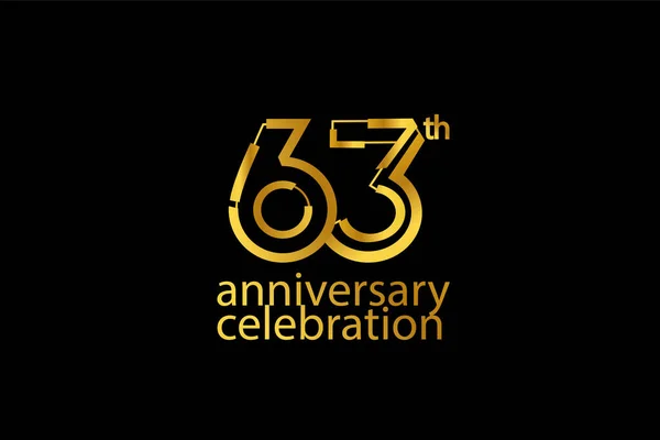 Ano Celebração Aniversário Logotipo Estilo Abstrato Aniversário Com Cor Ouro — Vetor de Stock