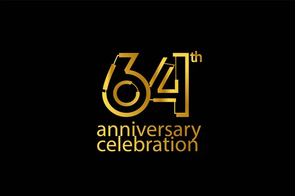 Anos Celebração Aniversário Logotipo Estilo Abstrato Aniversário Com Cor Ouro —  Vetores de Stock