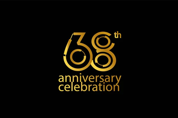 Års Jubileum Firande Abstrakt Stil Logotyp Årsdag Med Guld Färg — Stock vektor
