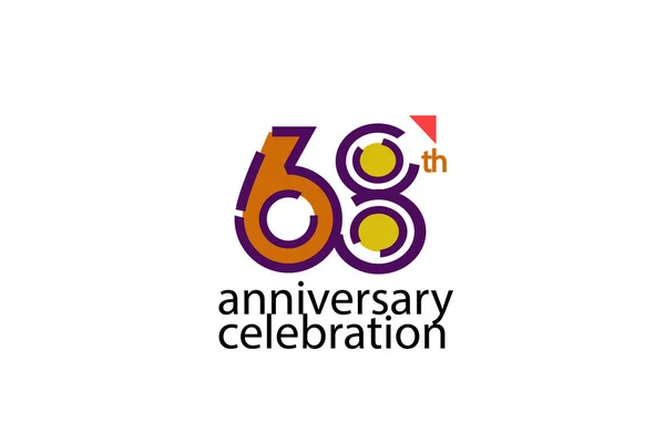 Aniversario Celebración Estilo Abstracto Logotipo Aniversario Con Púrpura Amarillo Color — Archivo Imágenes Vectoriales