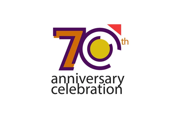 Aniversario Celebración Estilo Abstracto Logotipo Aniversario Con Púrpura Amarillo Color — Vector de stock
