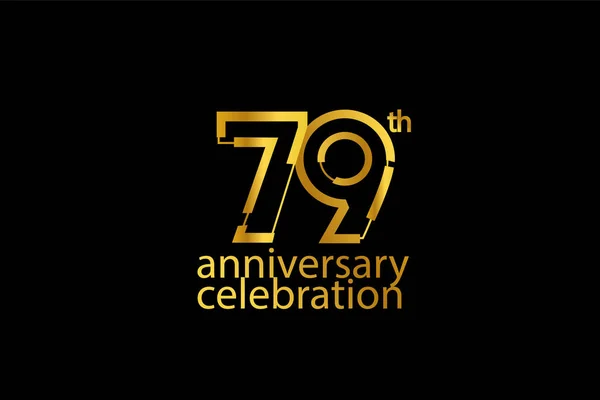 Jahr Feier Abstrakten Stil Logo Jahrestag Mit Goldfarbe Isoliert Auf — Stockvektor