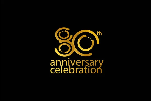 Výročí Oslavy Abstraktní Styl Logotypu Výročí Zlatou Barvou Izolované Černém — Stockový vektor