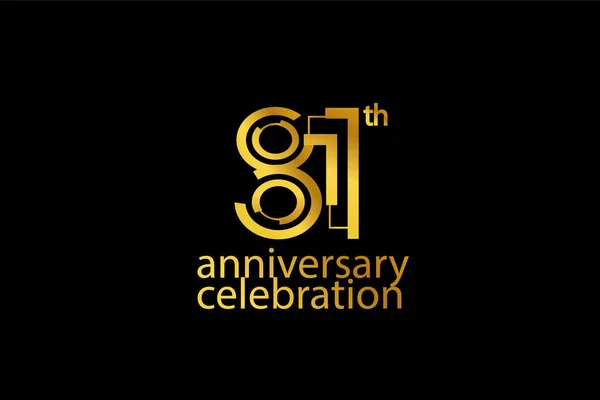 Celebração Aniversário Anos Logotipo Estilo Abstrato Aniversário Com Cor Ouro —  Vetores de Stock
