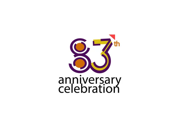 Jahr Feier Abstrakten Stil Logos Jahrestag Mit Lila Gelb Orange — Stockvektor