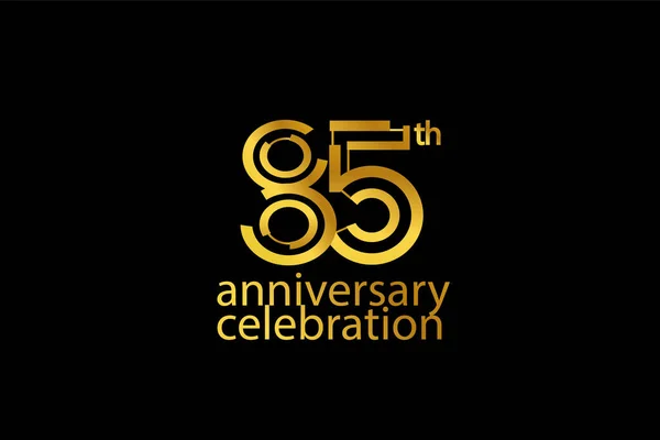 Ano Celebração Aniversário Logotipo Estilo Abstrato Aniversário Com Cor Ouro —  Vetores de Stock