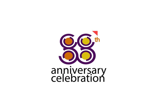 Year Anniversary Celebration Abstract Style Logotype Anniversary Purple Yellow Orange — Stock Vector