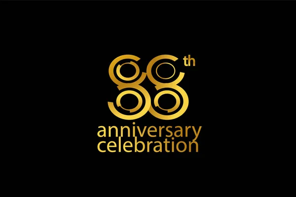 Výročí Oslavy Abstraktní Styl Logotypu Výročí Zlatou Barvou Izolované Černém — Stockový vektor