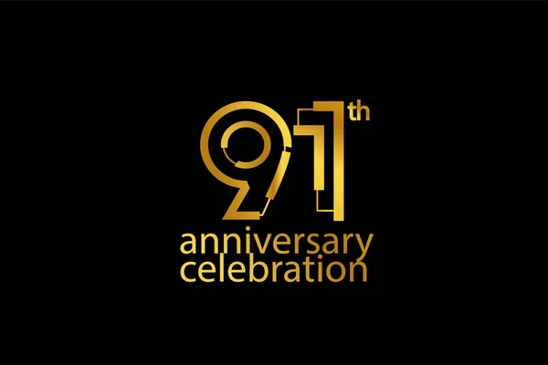 Jahr Feier Abstrakten Stil Logo Jahrestag Mit Goldfarbe Isoliert Auf — Stockvektor