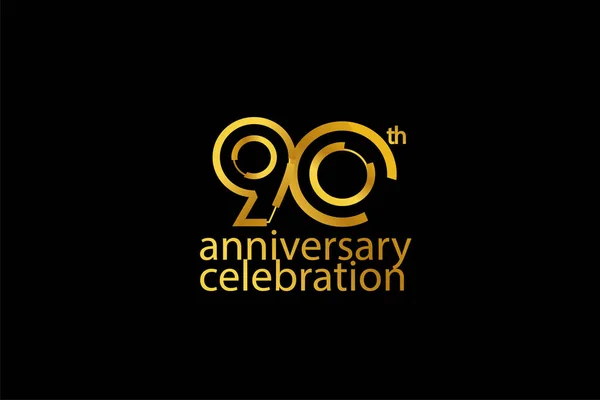 Jaar Jubileum Viering Abstracte Stijl Logotype Verjaardag Met Gouden Kleur — Stockvector